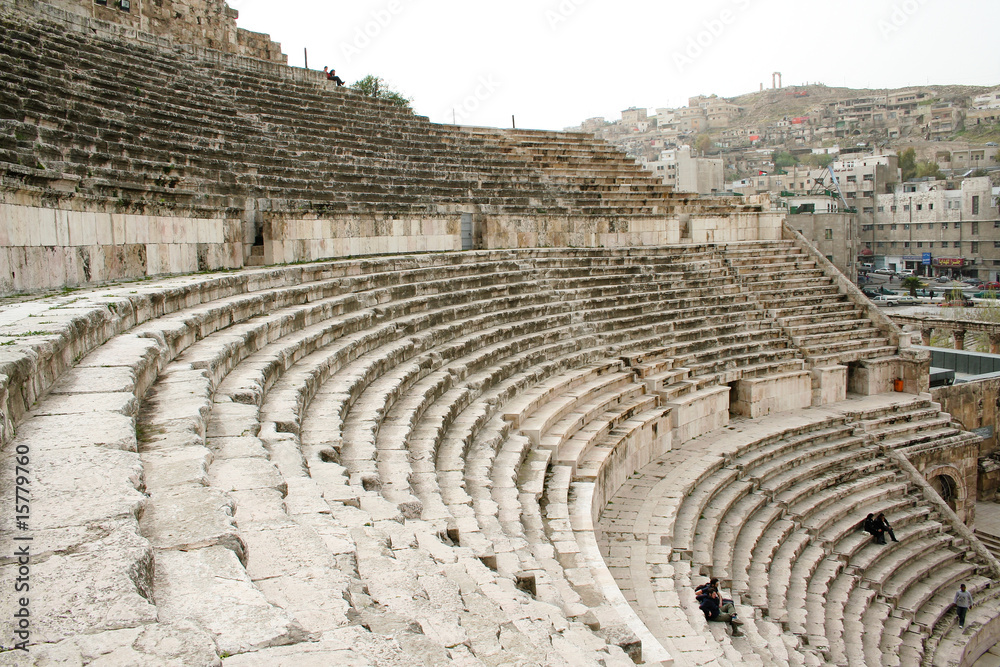 antikes zerstörtes römisches Theater in Amman, Jordanien