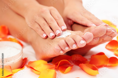 feet care in bed