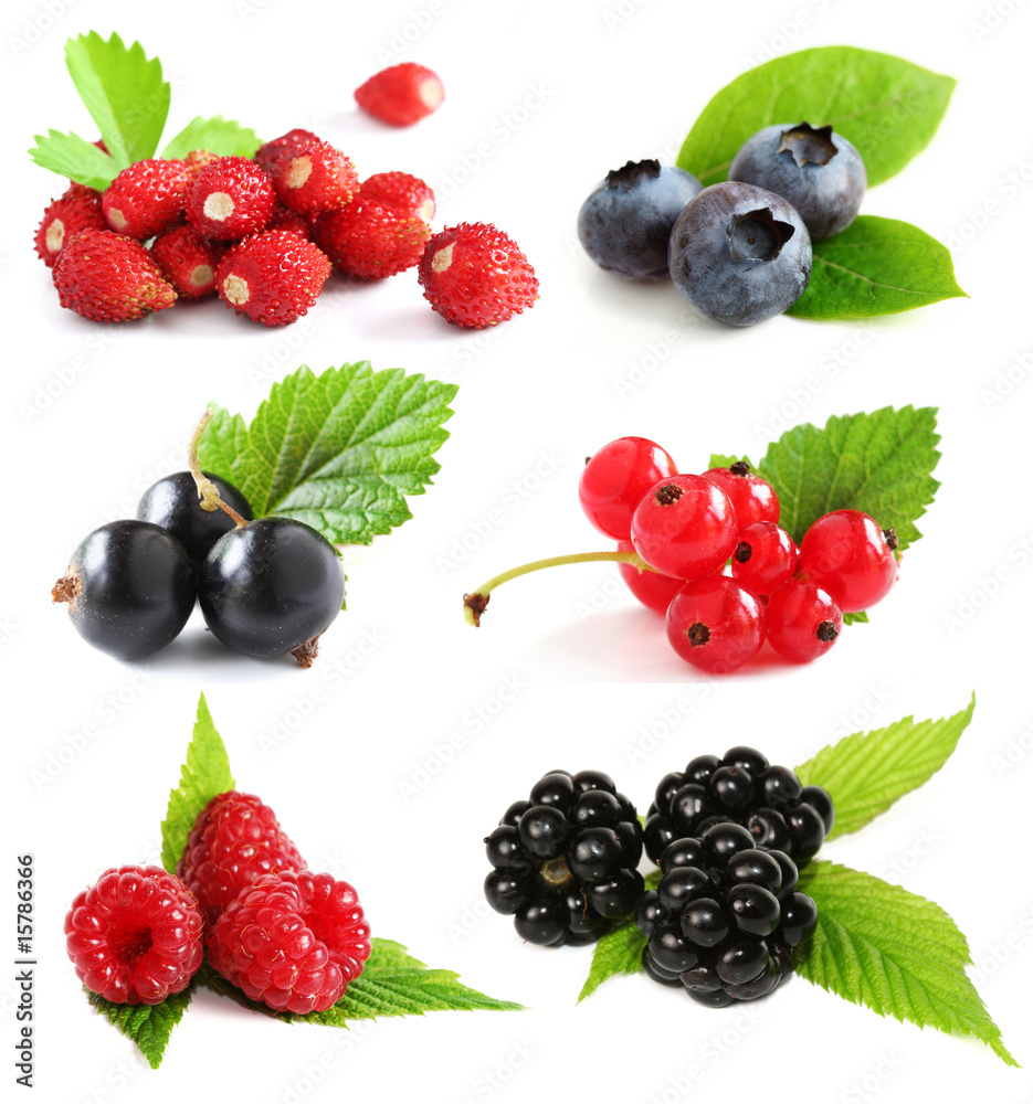 Summer berries isolated on white Summer berries isolated on white