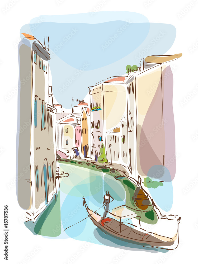 Obraz premium venetian summer with gondolier