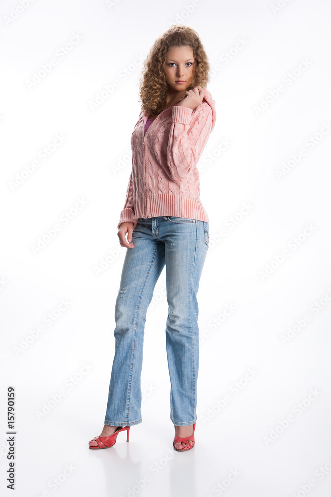 Young Woman In Fashionable Clothing Young Woman In Fashionable Clothing