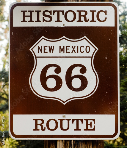 Historic route  66 road sign for Nex Mexico