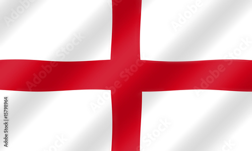 English St. George flag blowing in the wind  illustration. photo