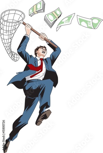 businessman money hunting