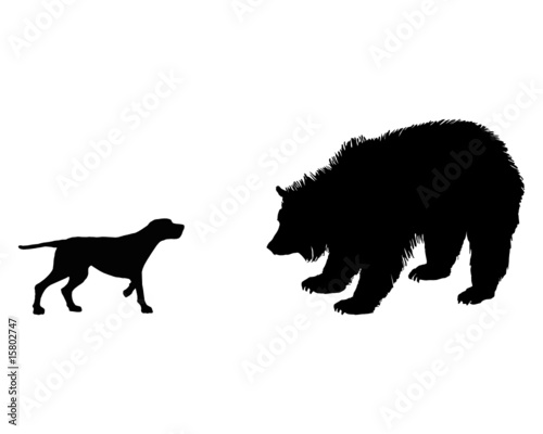 Jagdhund trifft auf Grizzly