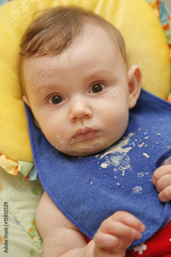 cute baby girl in chair