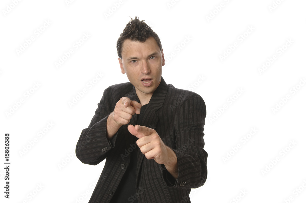 Business-Punk Manager zeigt mit Finger auf dich Business-Punk Manager zeigt mit Finger auf dich