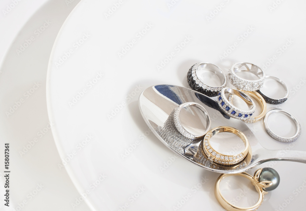 Bunch of rings and spoon Bunch of rings and spoon
