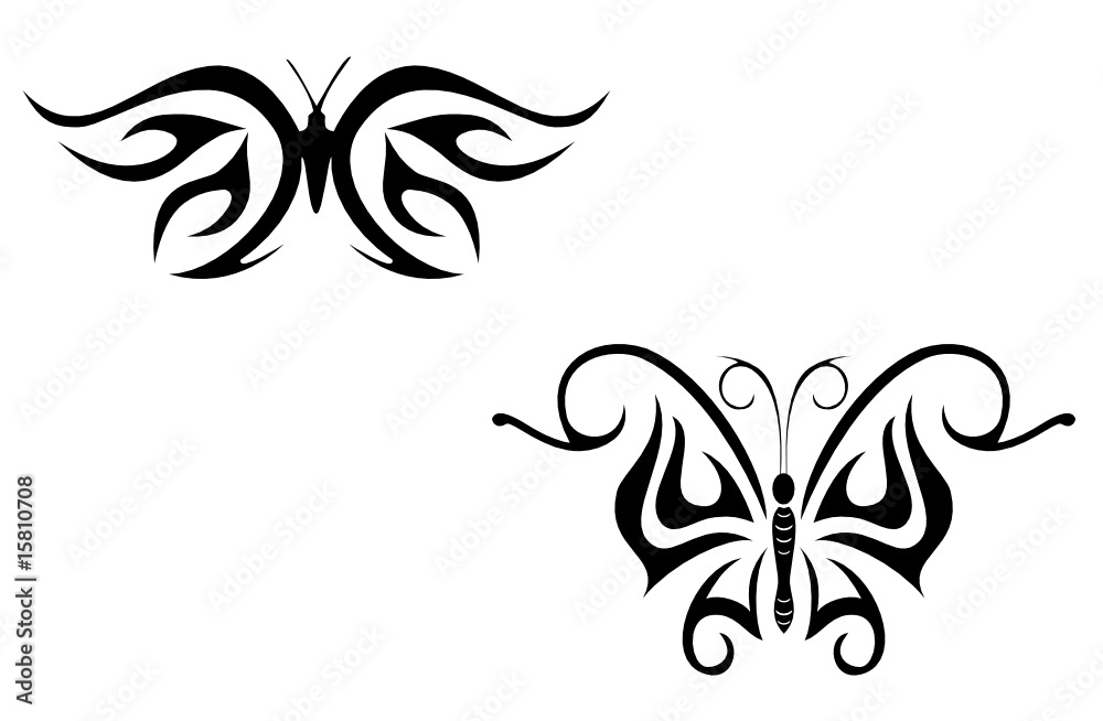 Isolated tattoo of butterfly
