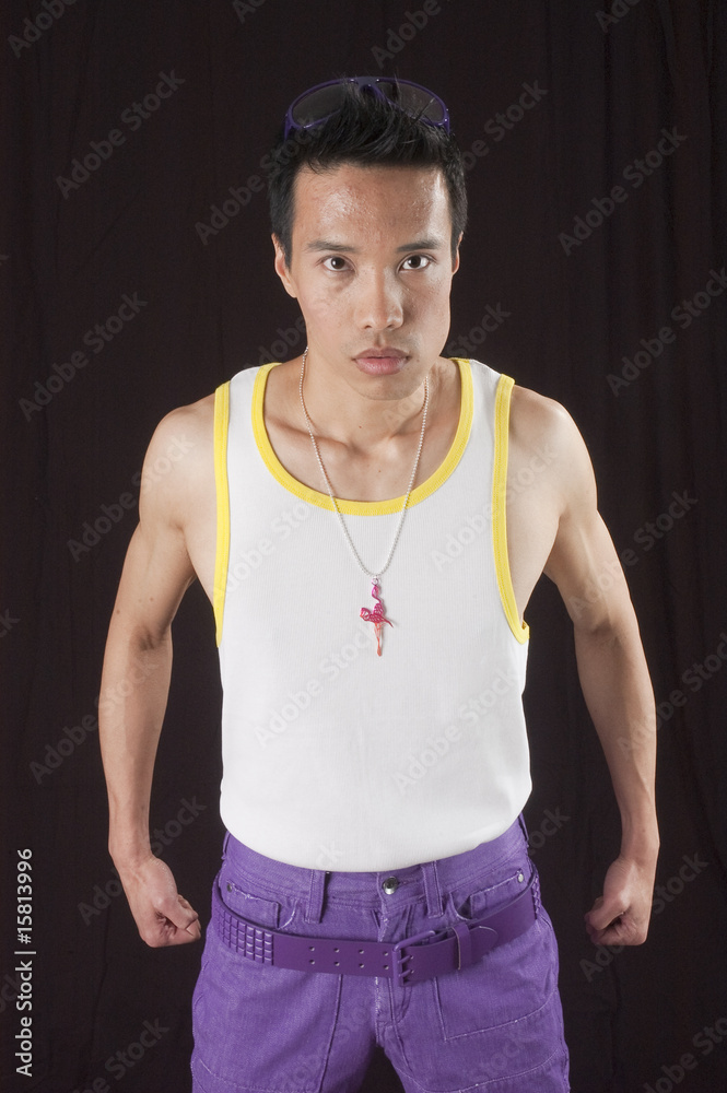 young asian man in sports wear