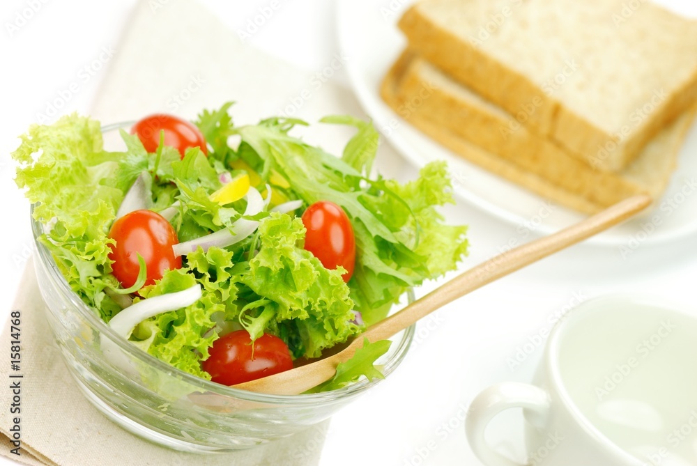 Vegetable Salad with Table Setting Vegetable Salad with Table Setting
