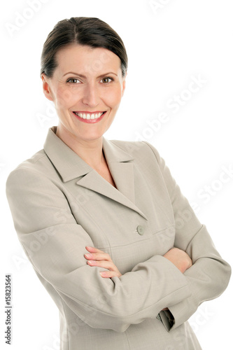 Portrait of attractive businesswoman with arms crossed