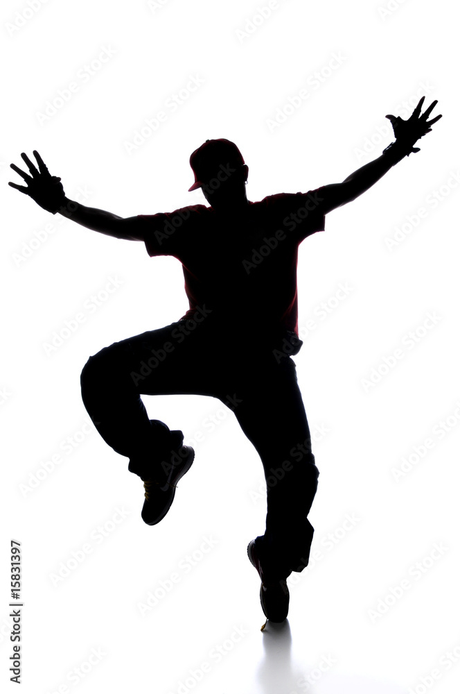 Silhouette of Young Man Dancing