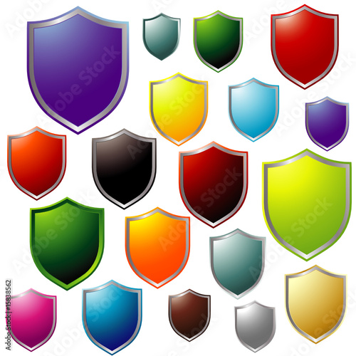 Vector Colorful Shields Collection