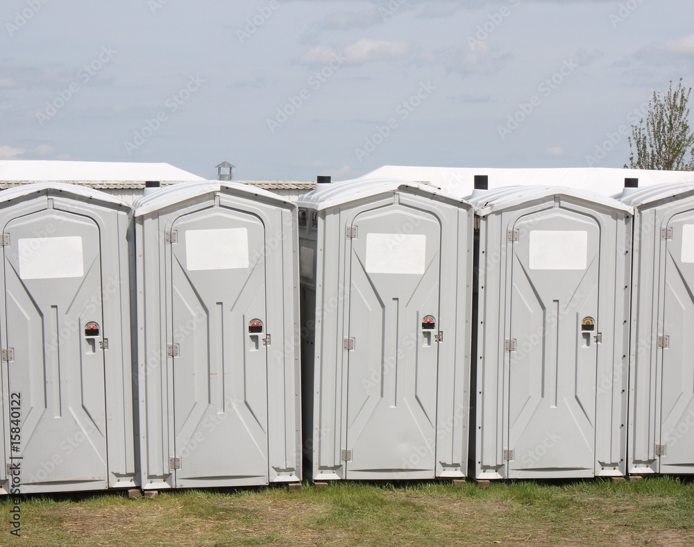 Naklejka premium Portable Toilet Row