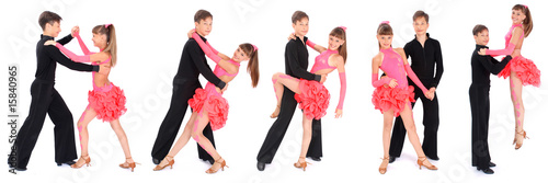 Boy and girl dancing ballroom dance