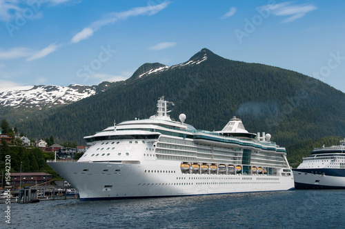 Cruise ship sailing in Alaska