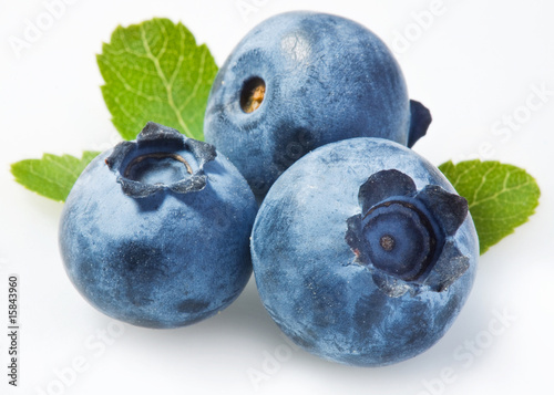 Slika na platnu Bilberry on a white background