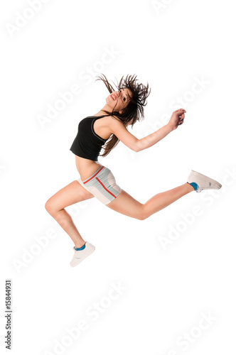 Fit girl with jumping high