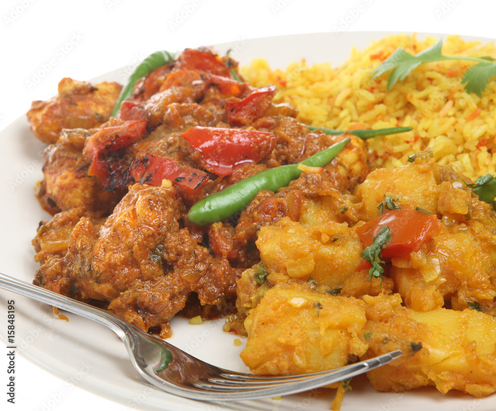 Indian Takeaway Curry Meal