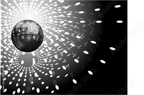 vector illustration of disco globe and light reflections