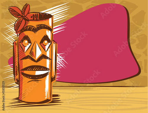 Tiki Bar style poster design with clear space for text