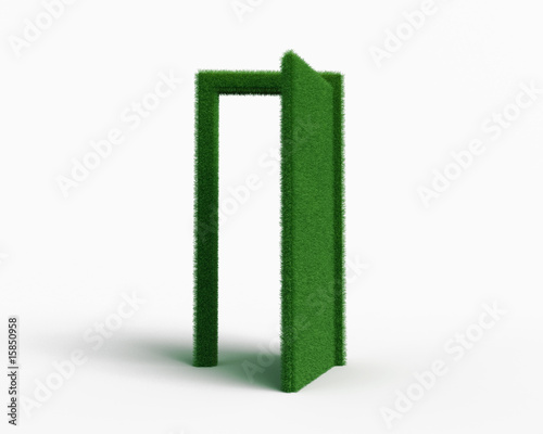 derrier la porte d'herbe