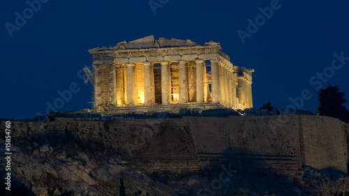 view of Parthenon by night