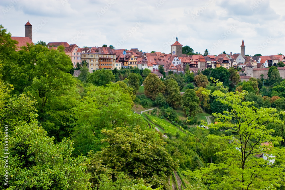 View of the city Rothenburg in Germany