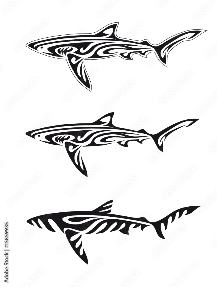 Naklejka premium Haifisch abstrakt, Illustration