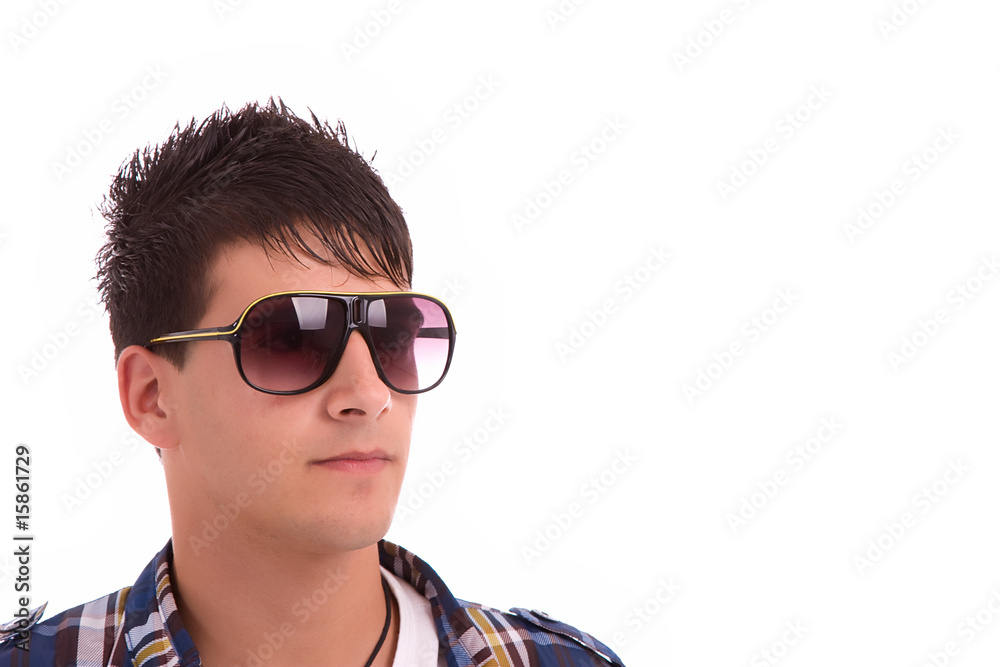 Young boy with sunglasses portrait Young boy with sunglasses portrait