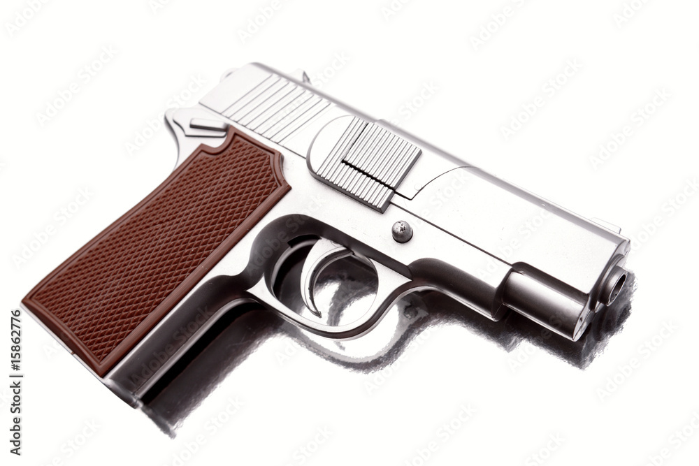 Handgun isolated over white background