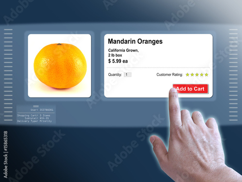 Concept of a virtual touch screen and on line shopping