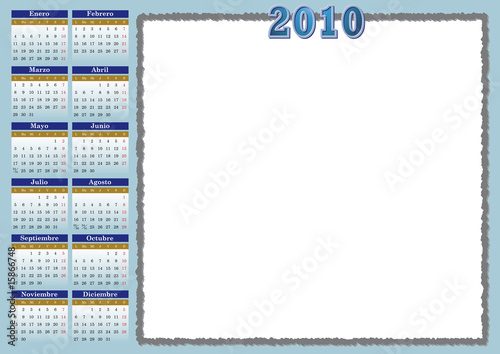 Calendario 2010 Español. Espacio para tu propia fotografía