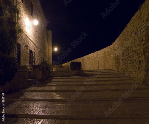 Alley by night. Giovinazzo.