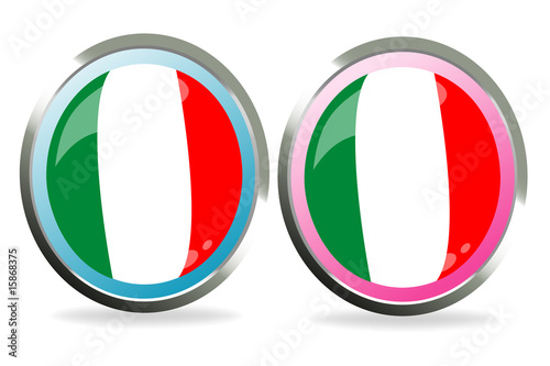 Bottone Italia azzurro-rosa
