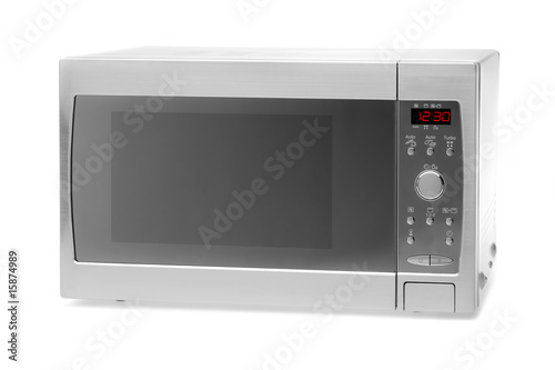 new microwave on white