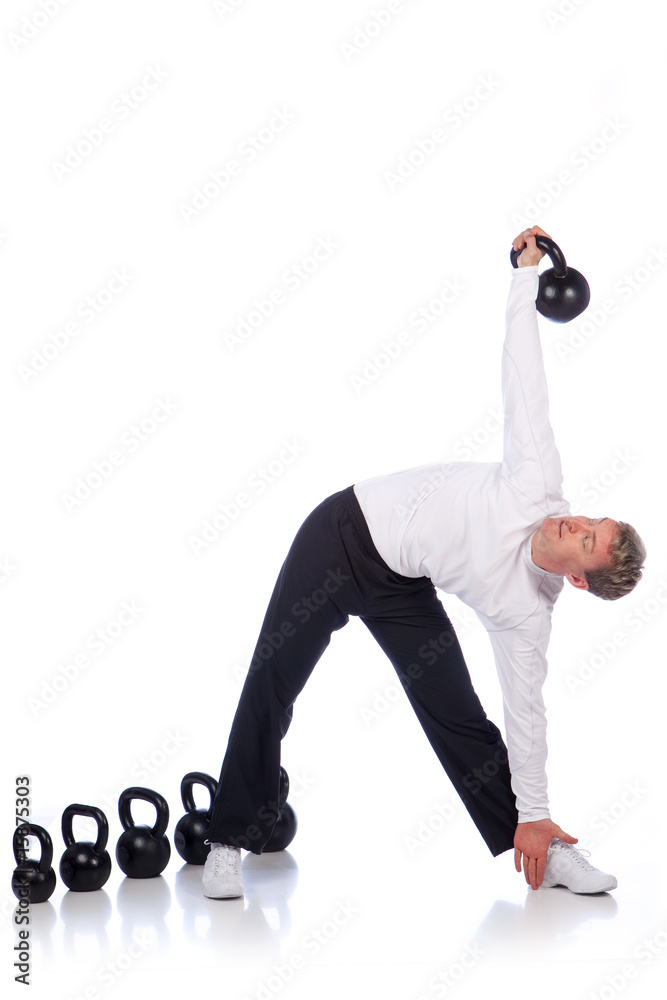 Obraz premium sportsman training with heavy weights