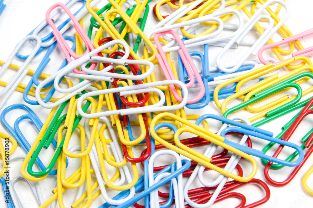 coloured paperclips background coloured paperclips background
