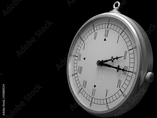 Old fashioned clock on a dark background