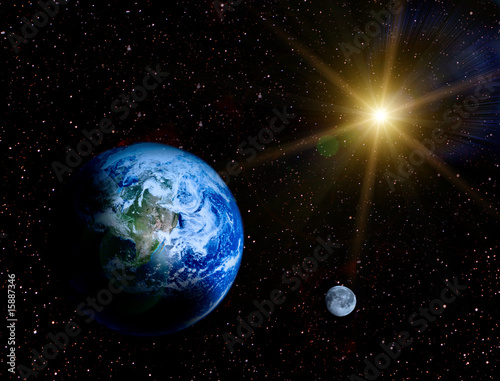 Plakat gwiazda świat księżyc obraz glob