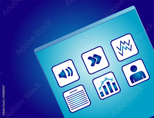 Document sharing poster with multimedia files icon