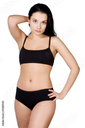 beautiful girl over a white background