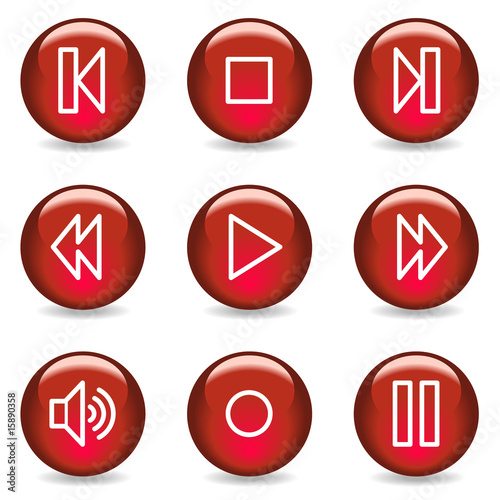 Free Download Walkman web icons, red glossy series - GFXLoad