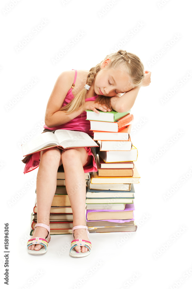 Young schoolgirl fall asleep Young schoolgirl fall asleep