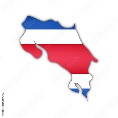 map and flag of costa rica