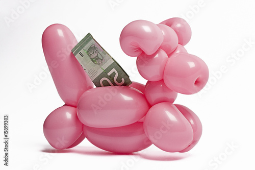 Balloon piggy bank photo