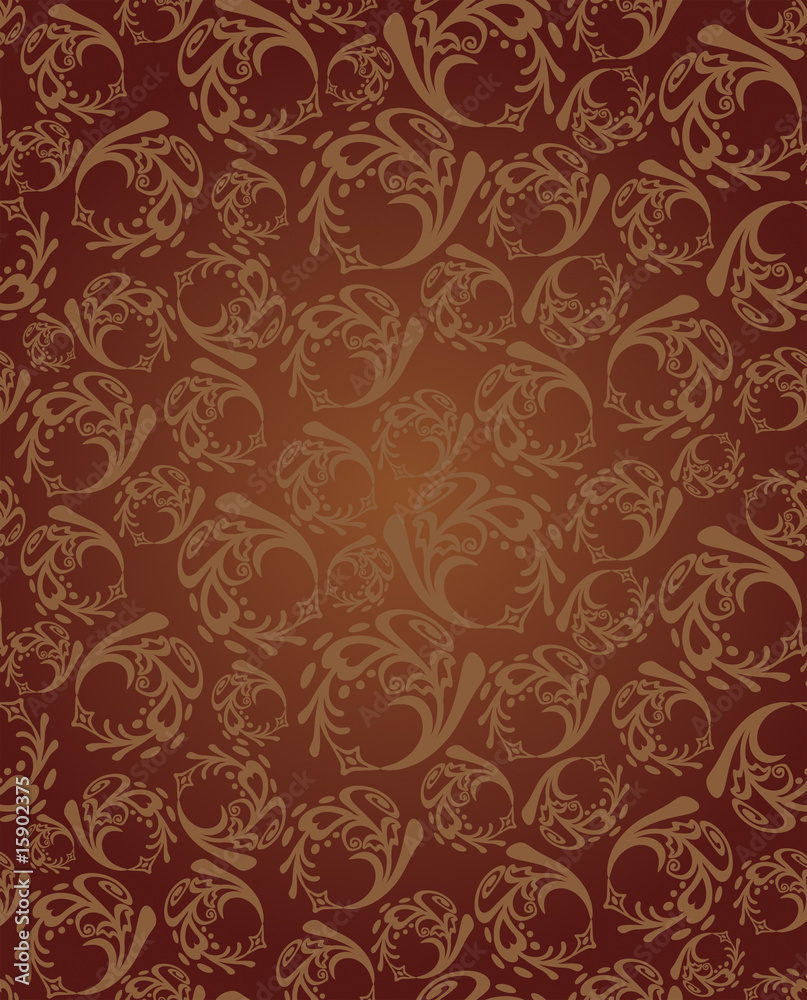 Seamless brown round wallpaper pattern on a gradient brown background Seamless brown round wallpaper pattern on a gradient brown background