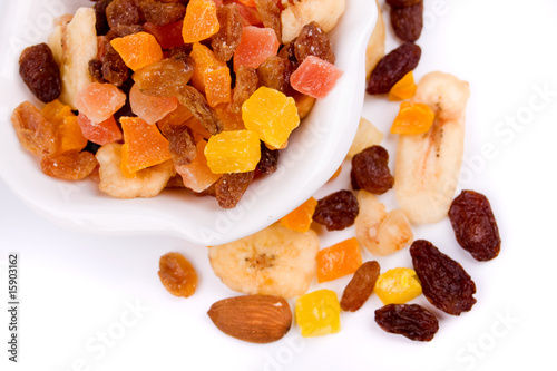 Dried fruit isolated on white