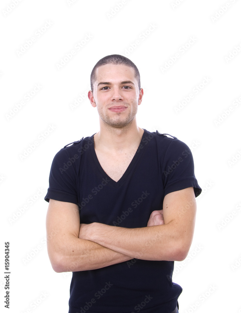 young casual man portrait, isolated on white young casual man portrait, isolated on white